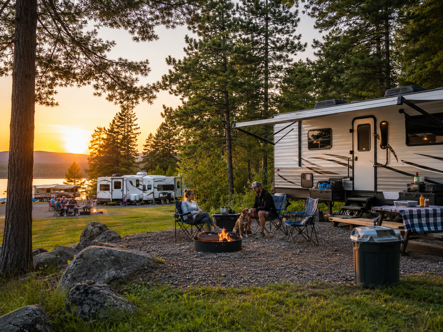 Couple camping